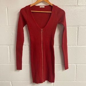 For Love & Lemons Annie Zipper Sweater Dress - XS